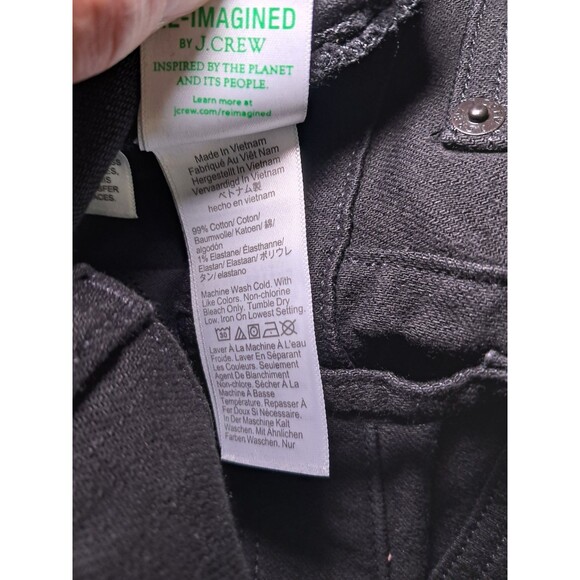 J. Crew Denim Trouser In 1996 Semi-Stretch Black Wide Leg CC557 $158 Size 30 NWT - Picture 12 of 12